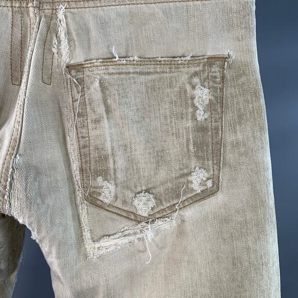 DRKSHDW Size 31 Grey Twill Cotton Tapered Slim Distressed Button Fly Jeans - Picture 4 of 7